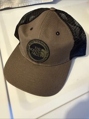 The North Face Brown and Black Mesh Trucker Hat